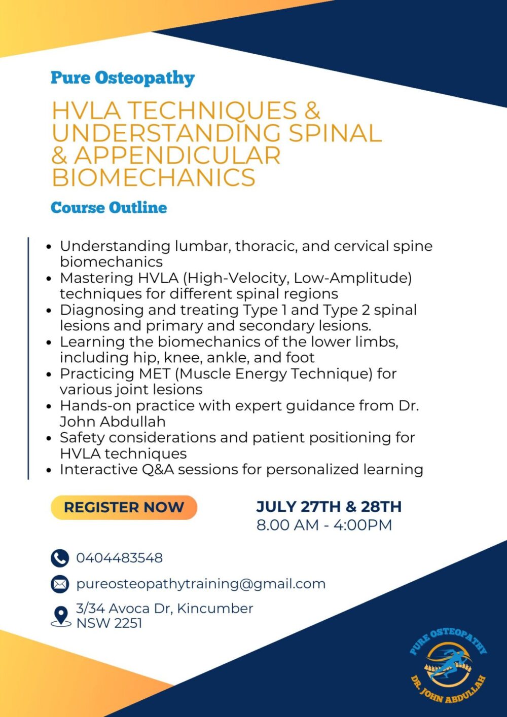Pure Osteopathy Course Outline